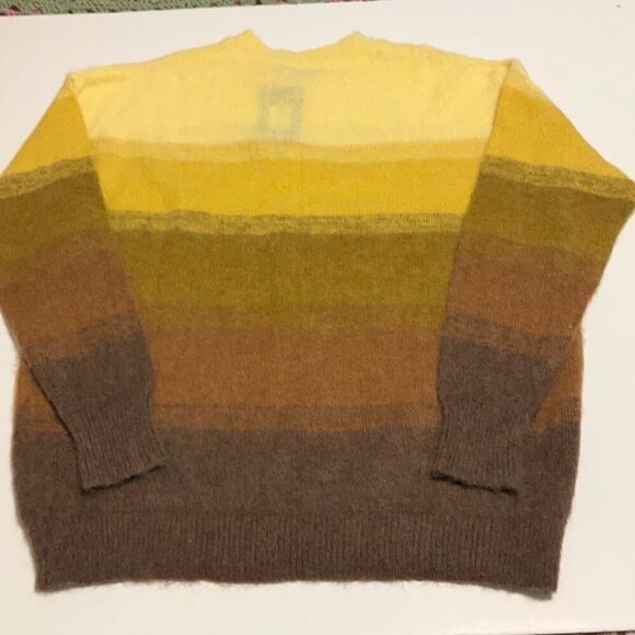 Yellow Brown Combo Sunset Cruise Oversize Ombre Sweater, Small. NWT. Soft and Fu - Picture 13 of 16